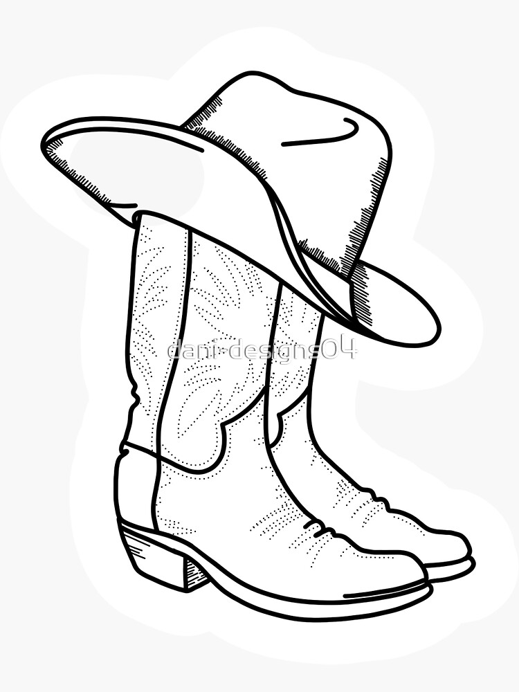 cowboy boots pencil drawing