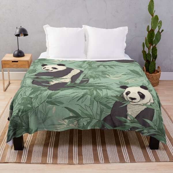 Item preview, Panda eating bamboo for breakfast designed and sold by LoversCovers.