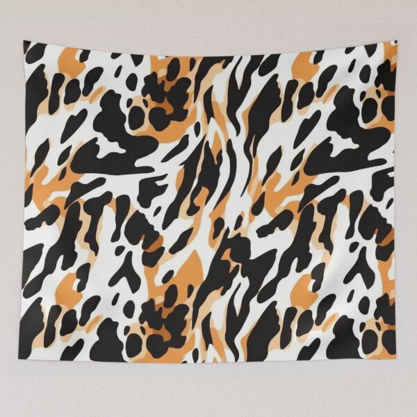 Item preview, tiger animal print tile designed and sold by apolinART.
