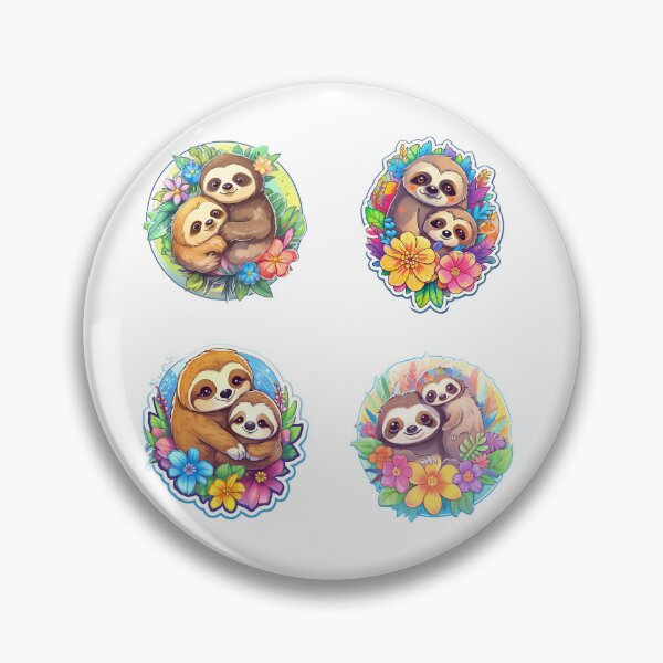 Item preview, Cutesy Mommy and Baby Sloth designed and sold by AdiRemba.