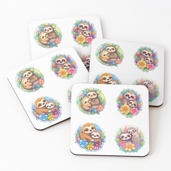 Item preview, Cutesy Mommy and Baby Sloth designed and sold by AdiRemba.