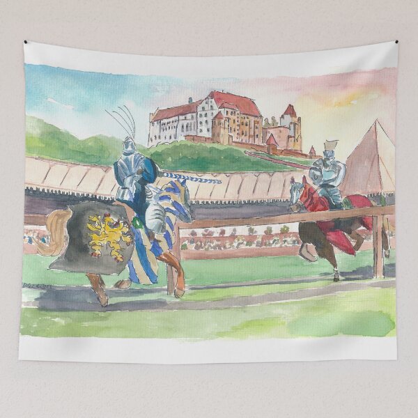 Item preview, Landshut Knight Tournament in Front of Historical Scenery with Trausnitz Castle designed and sold by artshop77.