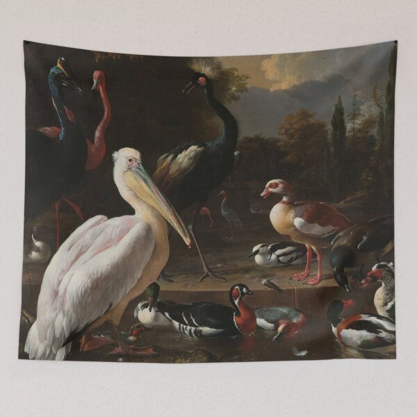 Item preview, A Pelican and other Birds near a Pool, Known as ‘The Floating Feather' | Melchior d'Hondecoeter | 1680 designed and sold by CJET.