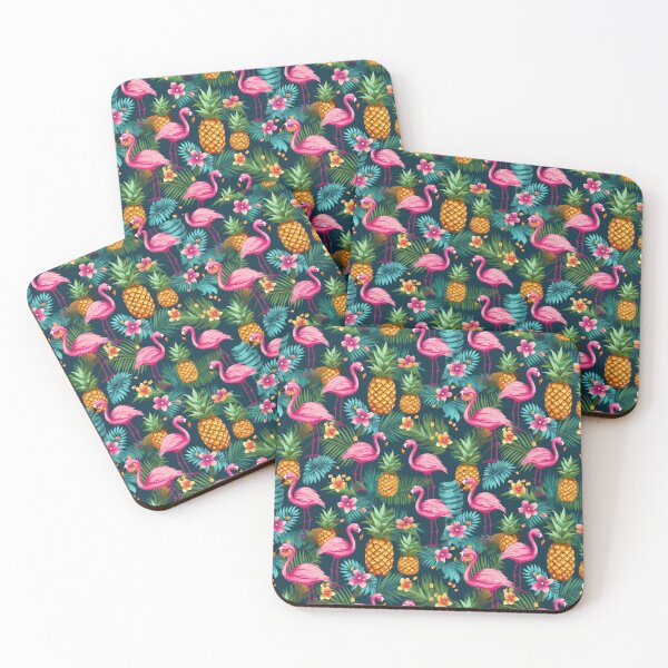 Item preview, Total Summer Vibes - Pink Flamingo & Pineapple designed and sold by PatternPatty.