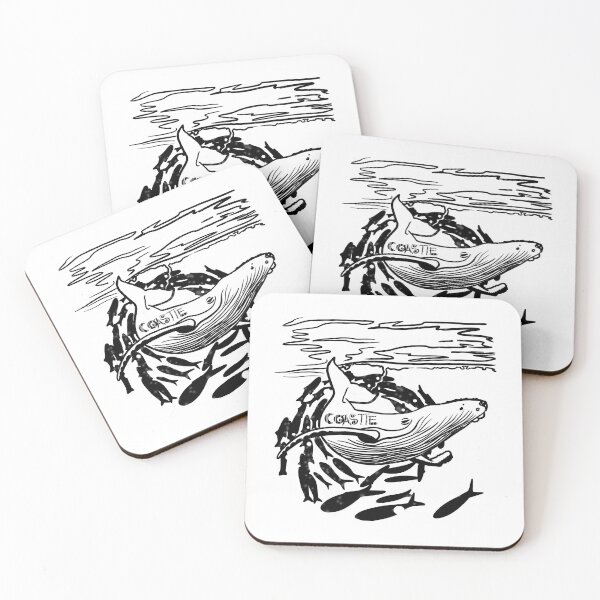 Item preview, Humpback whale swimming underwater with fish designed and sold by JuniperWild.
