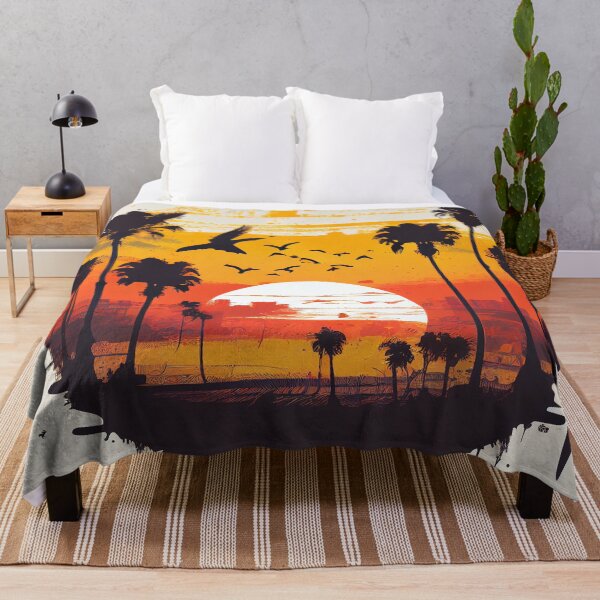 Item preview, Sunset Beach Palm Trees designed and sold by cetakulang.