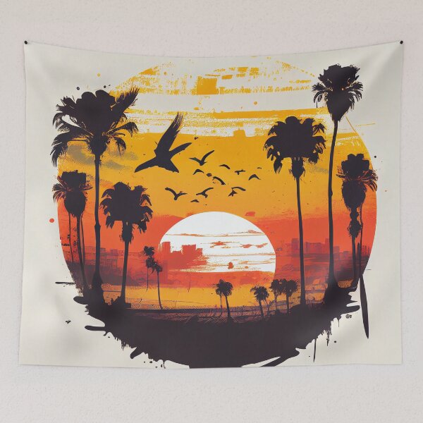 Item preview, Sunset Beach Palm Trees designed and sold by cetakulang.