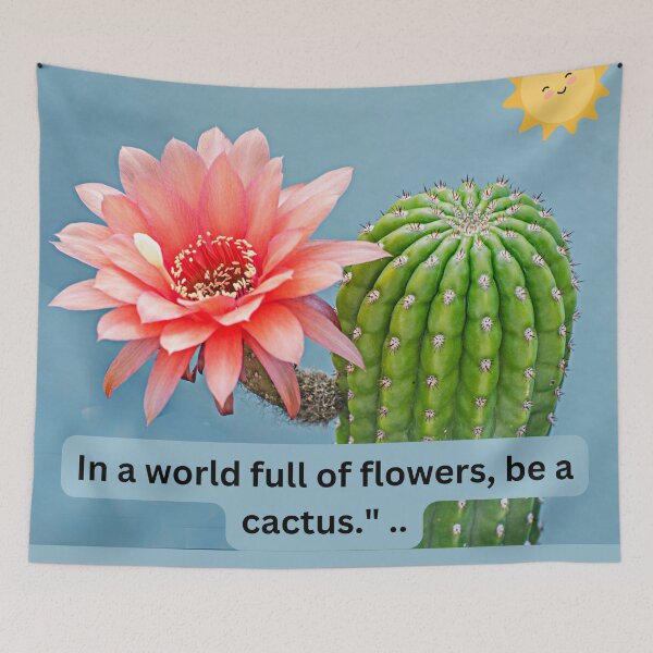 Item preview, In a world full of flowers, be a cactus." .. designed and sold by LGMmugsdesign.