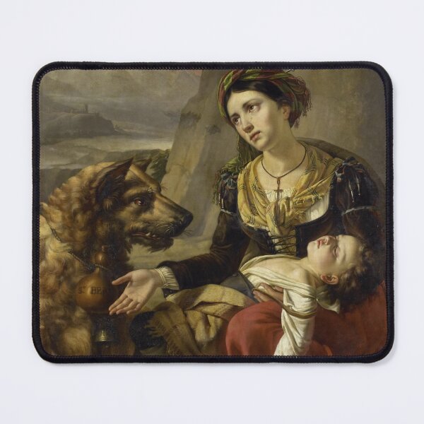 Item preview, A Saint Bernard Dog Comes to the Aid of a Lost Woman with a Sick Child | Charles Picqué | 1827 designed and sold by CJET.
