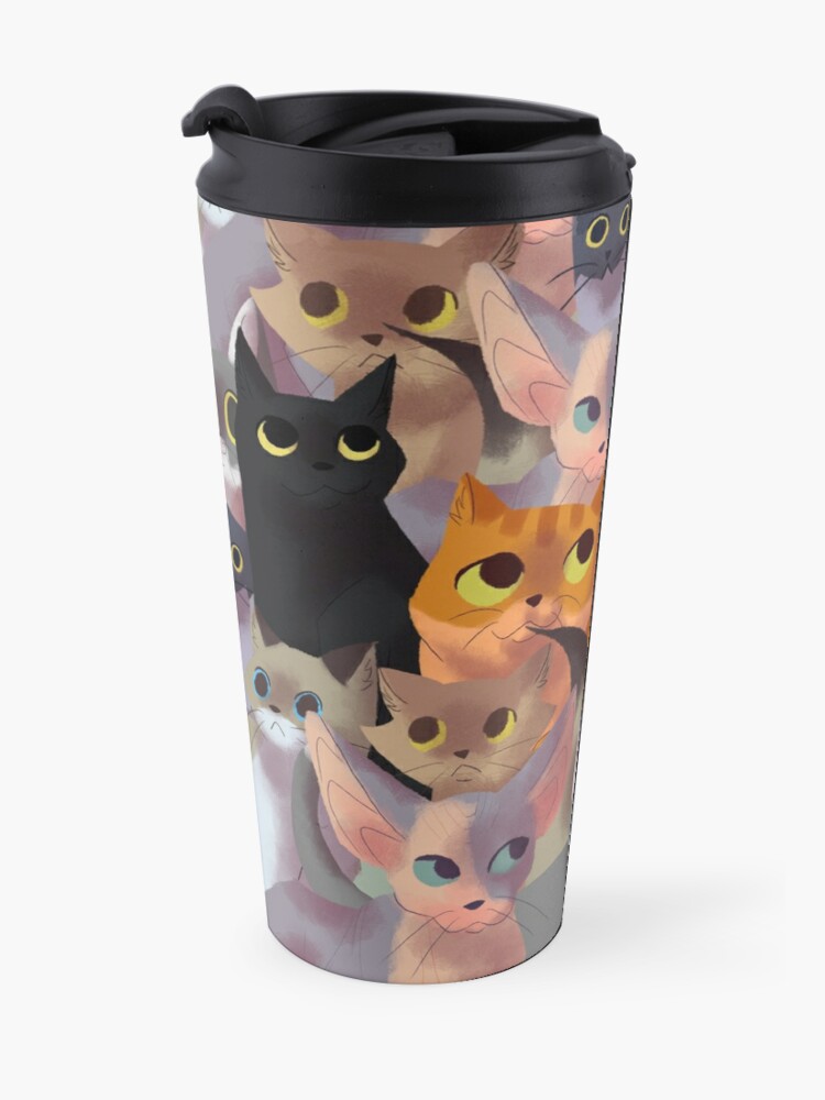 Alternate view of Lotsa cats Travel Coffee Mug