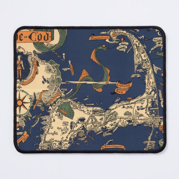 Item preview, Vintage Cape Cod MA Pictorial Map (1926) Coastal Massachusetts Atlas designed and sold by BravuraMedia.