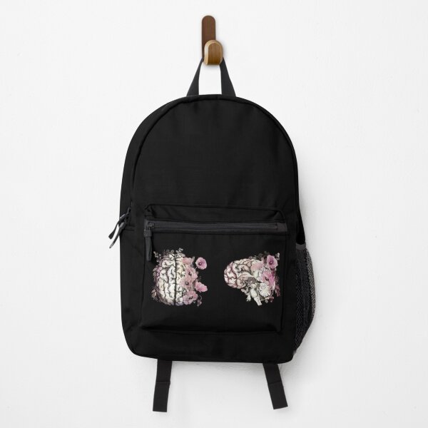 Item preview, Brain with purple flowers, grunge effect, plant lovers, front and side brain, watercolor designed and sold by Collagedream.