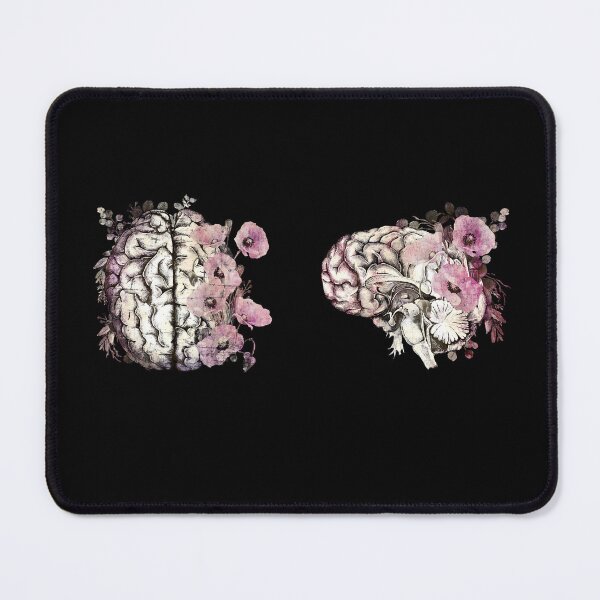 Item preview, Brain with purple flowers, grunge effect, plant lovers, front and side brain, watercolor designed and sold by Collagedream.