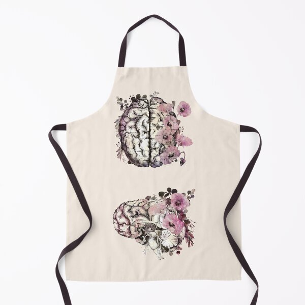 Item preview, Brain with purple flowers, grunge effect, plant lovers, front and side brain, watercolor designed and sold by Collagedream.