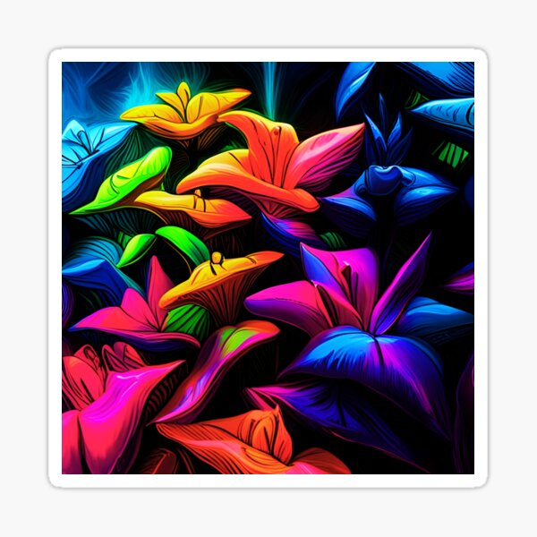 Item preview, Bright Neon Contrasting Colored Lilies designed and sold by WitchyWare.
