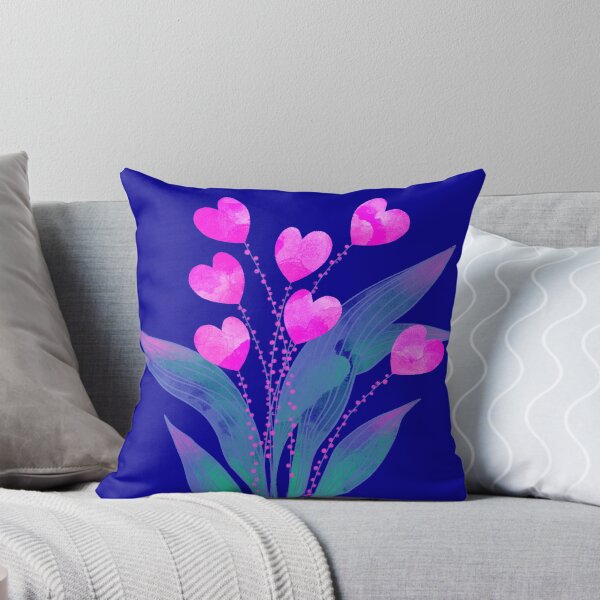 Artikelvorschau, Liebe rosa Herzblumenpflanze mit blauem Hintergrund entworfen und verkauft von IULIART.