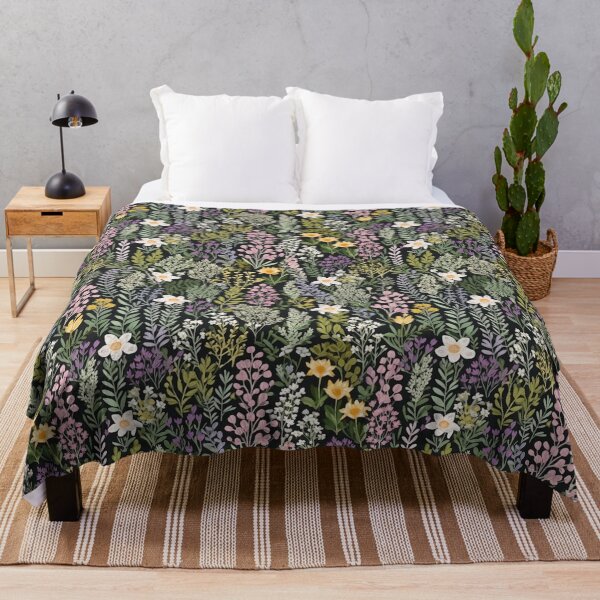 Item preview, Field of herbs and flowers on a dark background designed and sold by ttecja.