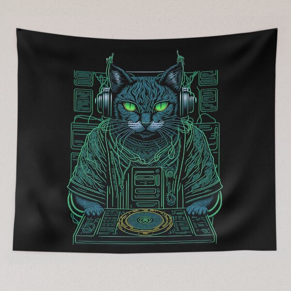 Artikelvorschau, DJ Electro Cat entworfen und verkauft von ZenStickConcept.