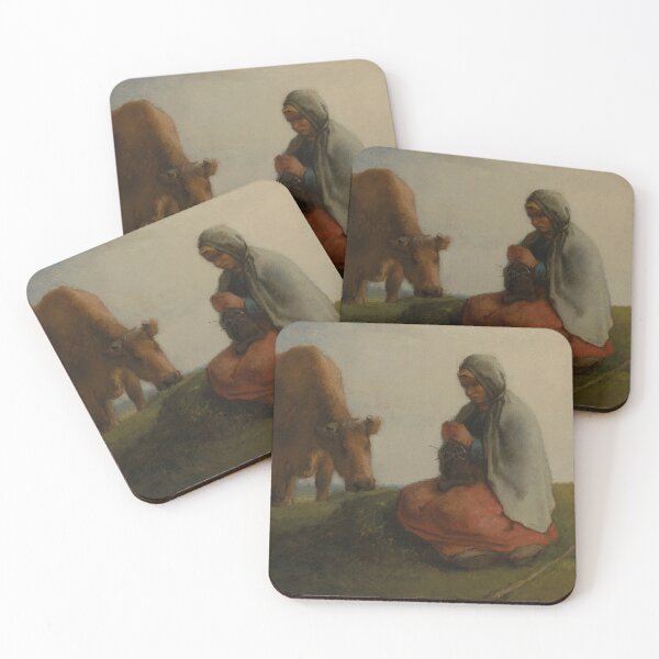 Item preview, A Shepherdess Knitting | Jean-Francois Millet | 1860 designed and sold by CJET.
