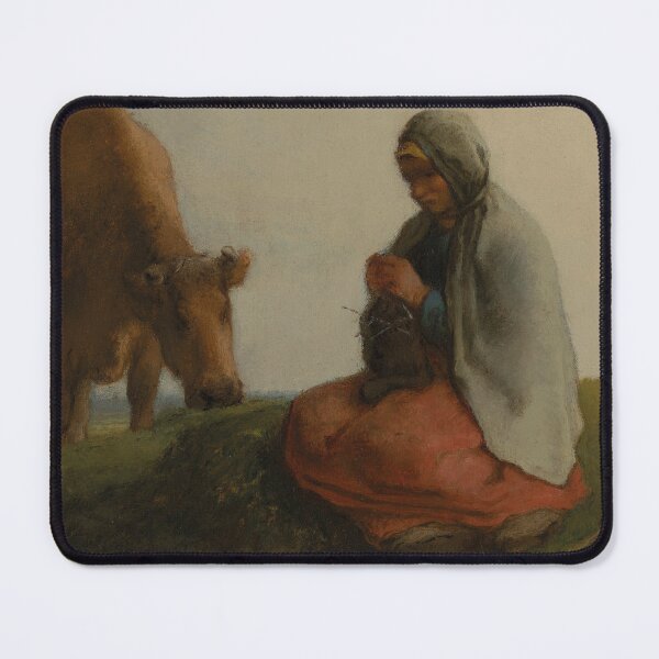 Item preview, A Shepherdess Knitting | Jean-Francois Millet | 1860 designed and sold by CJET.