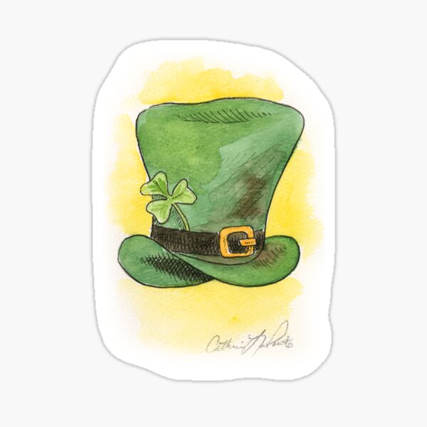 St. Patrick's Day Shamrock Hat Sticker