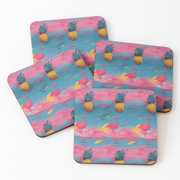 Item preview, Summer Flamingo and pineapple pattern  designed and sold by ZombiOctopi.