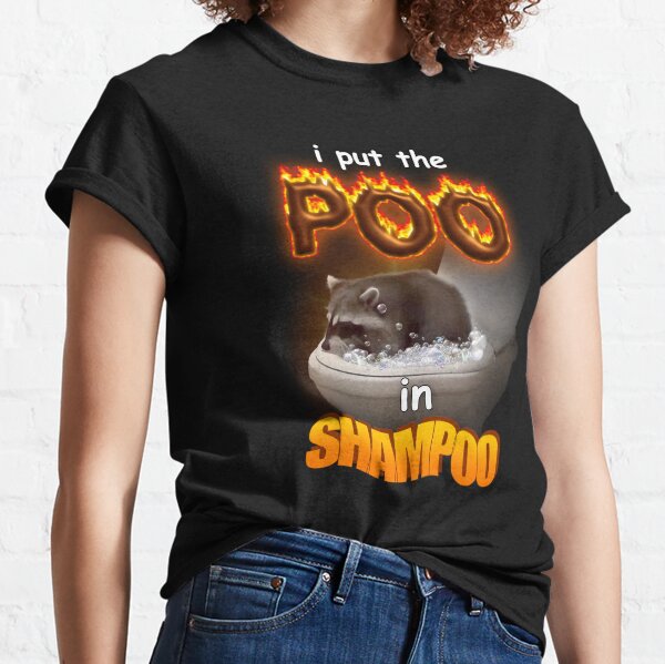 Item preview, I Put the Poo in Shampoo - raccoon word art designed and sold by snazzyseagull.