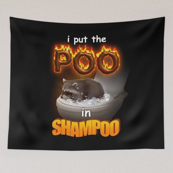 Item preview, I Put the Poo in Shampoo - raccoon word art designed and sold by snazzyseagull.