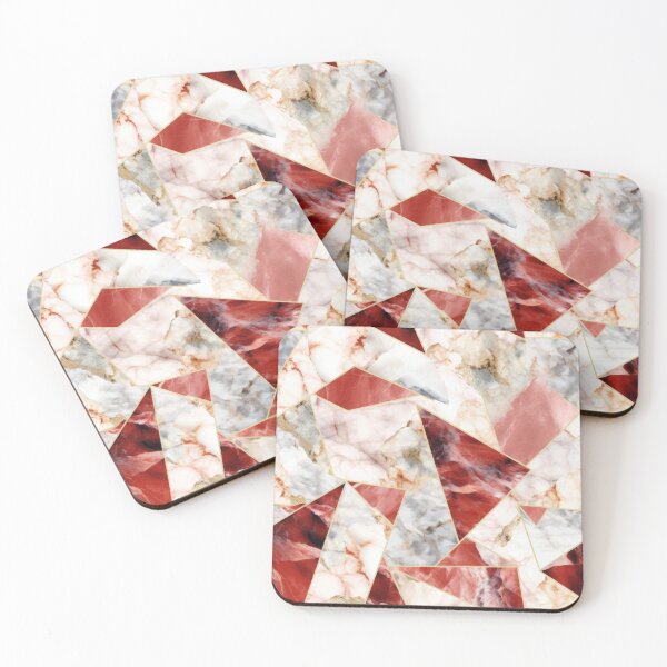 Item preview, Diagonal red and white Marble with Gold veins designed and sold by iconiquehk.