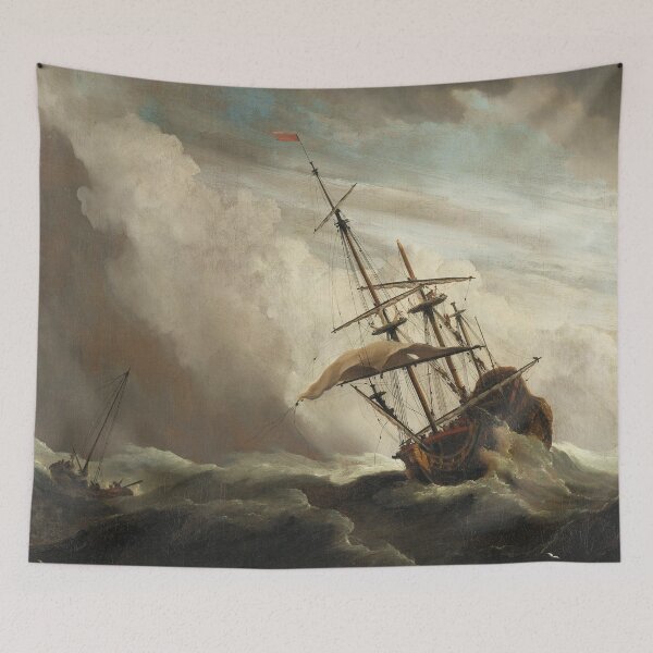 Item preview, A Ship on the High Seas Caught by a Squall, Known as ‘The Gust’ | Willem van de Velde II | 1680 designed and sold by CJET.