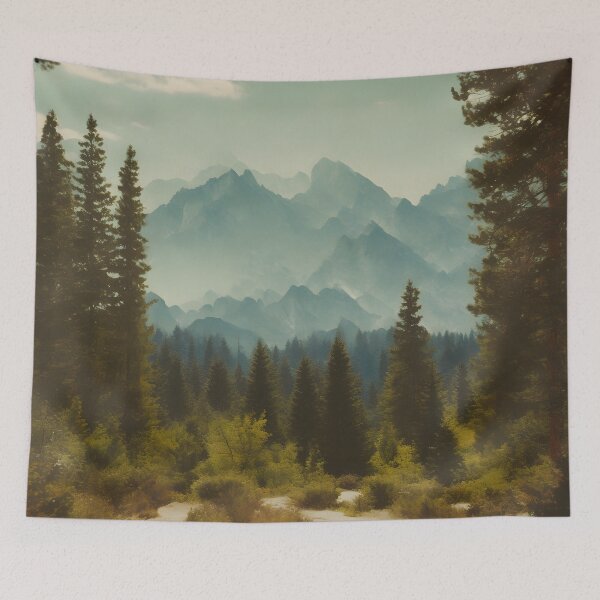 Item preview, Vintage Landscape of Mountains with the Forest designed and sold by JacobVisuals.