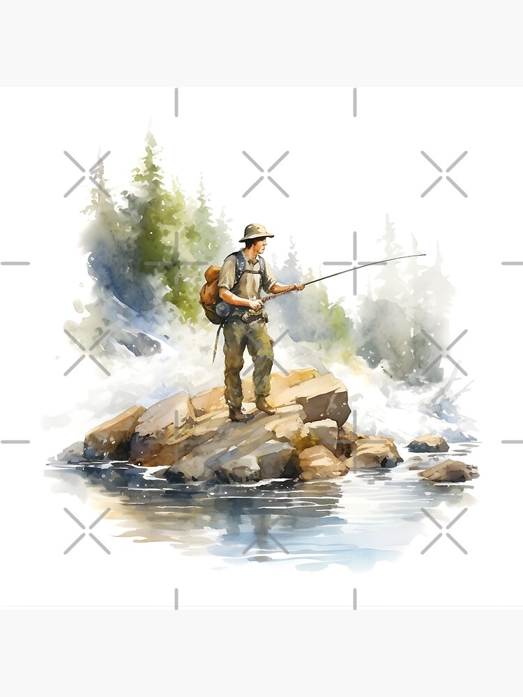 Tenkara Fly Fisherman Art Board Print for Sale by Paddle-and-Reel