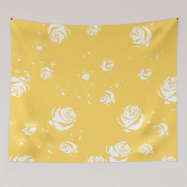 Item preview, ABSTRACT WHITE ROSE GARDEN GOLDEN COLOR ART designed and sold by sharlesart.