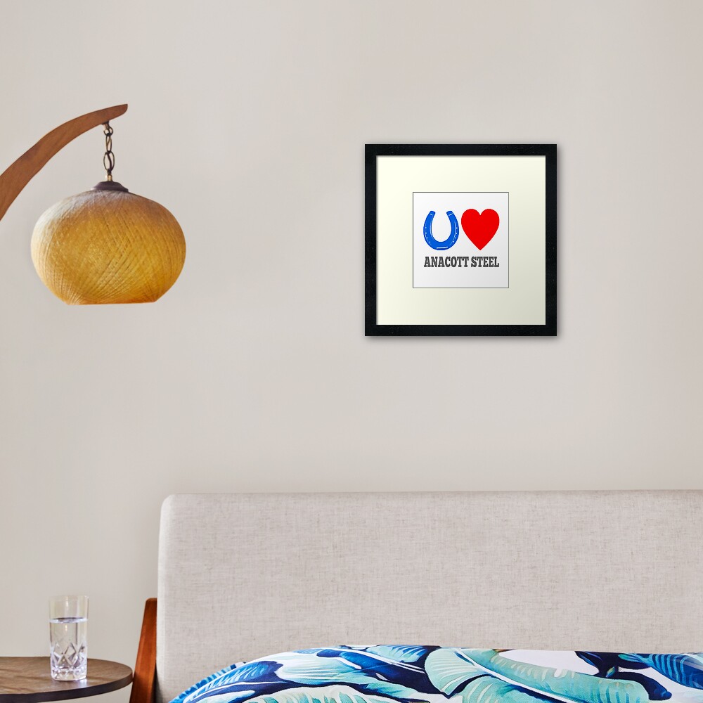 "Blue Horseshoe Loves Anacott Steel Wall Street Movie Quote" Framed