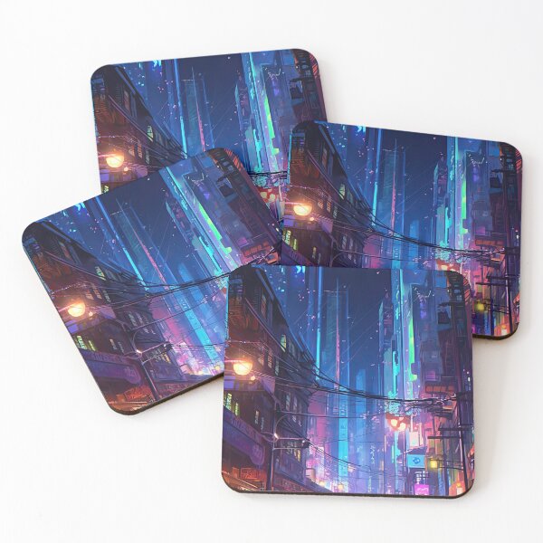 Item preview, Anime Style Neon City designed and sold by iconiquehk.