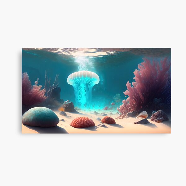 Item preview, Underwater futuristic medusa and corals designed and sold by DivineFantasy.