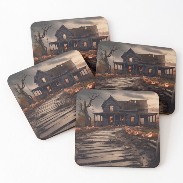 Item preview, Haunted House on dark and spooky Halloween night landscape designed and sold by afikreative.