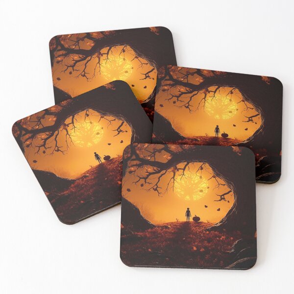 Item preview, silhouette of person during Halloween night with full moon designed and sold by afikreative.