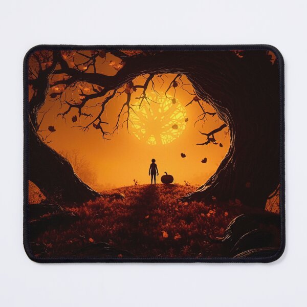 Item preview, silhouette of person during Halloween night with full moon designed and sold by afikreative.