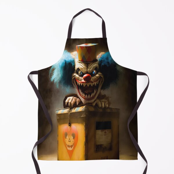 Artikelvorschau, Gruseliges altes Jack-in-the-Box-Clownspielzeug – 3 entworfen und verkauft von Space-Yeti.