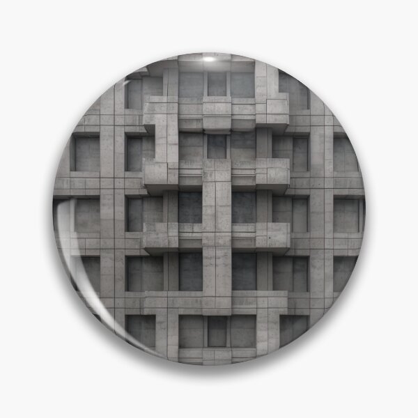 Item preview,  2D facade of grey Brutalist Architecture building designed and sold by afikreative.