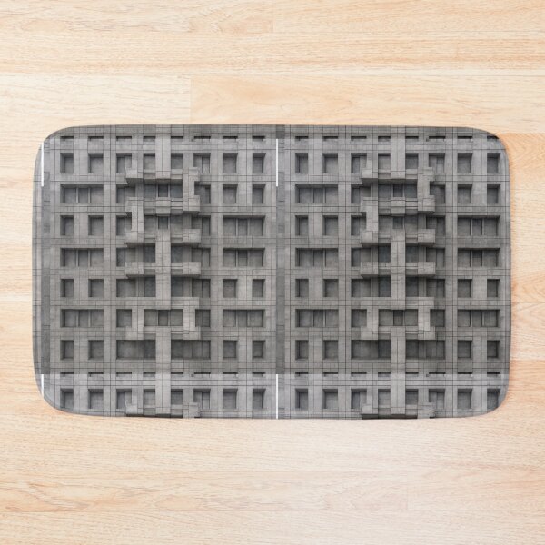 Item preview,  2D facade of grey Brutalist Architecture building designed and sold by afikreative.