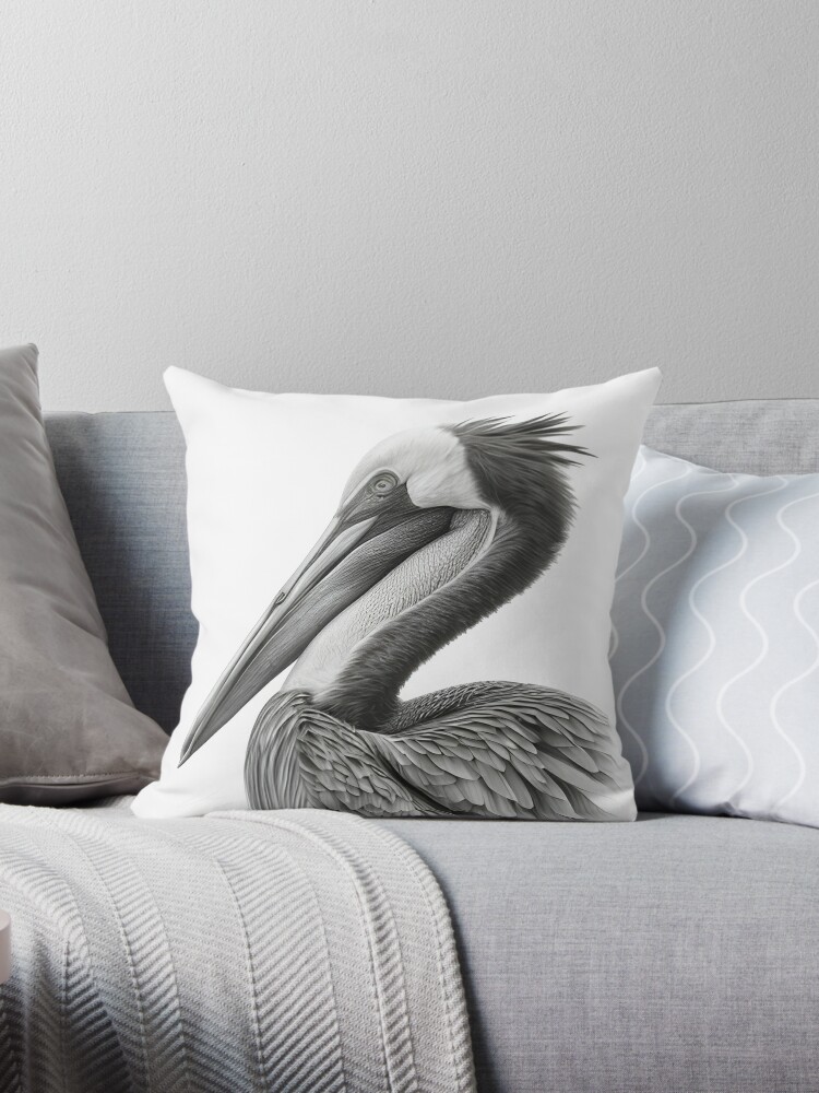 Coussin for Sale avec l'œuvre « Observation des oiseaux en haute