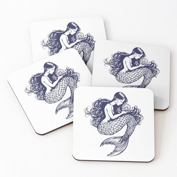 Item preview, Mermaid Drawing Blue designed and sold by ZodiacKat.