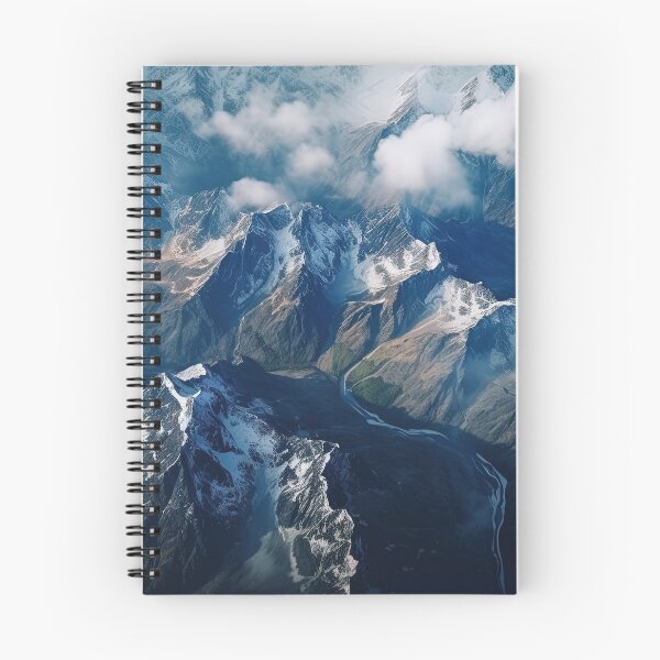 Item preview, Aerial wide angle drone shot flying over mountain at day designed and sold by afikreative.