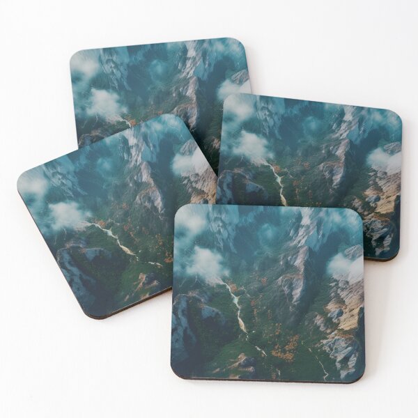 Item preview,  Aerial wide angle shot flying over mountain landscape at day  designed and sold by afikreative.