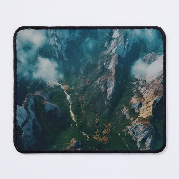 Item preview, Aerial wide angle shot flying over mountain landscape at day designed and sold by afikreative.