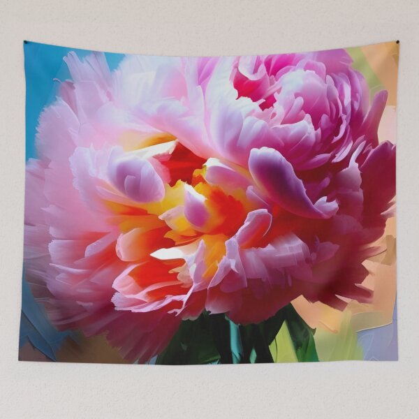 Item preview, Pink Elation II vibrant peony floral art designed and sold by Glimmersmith.