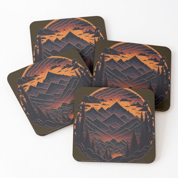 Item preview, Retro Style Mountain Sunset designed and sold by hassanjnoub.