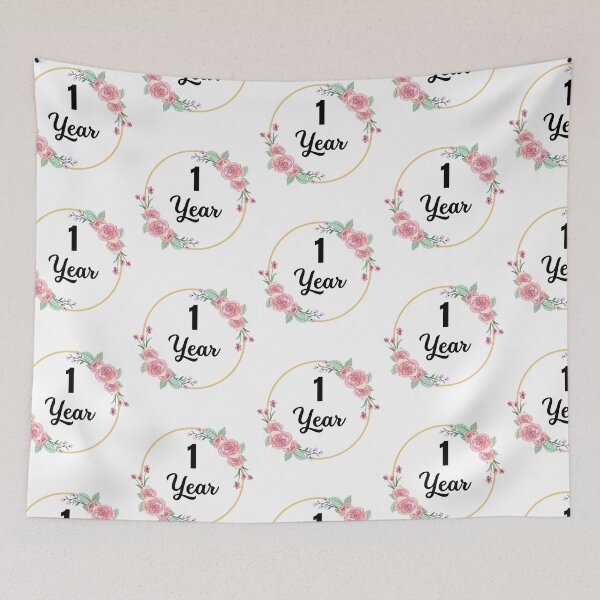 Item preview, 1 Year Milestone Baby Birthday Girl Pink Floral First Birthday designed and sold by Sunshine-Dreams.